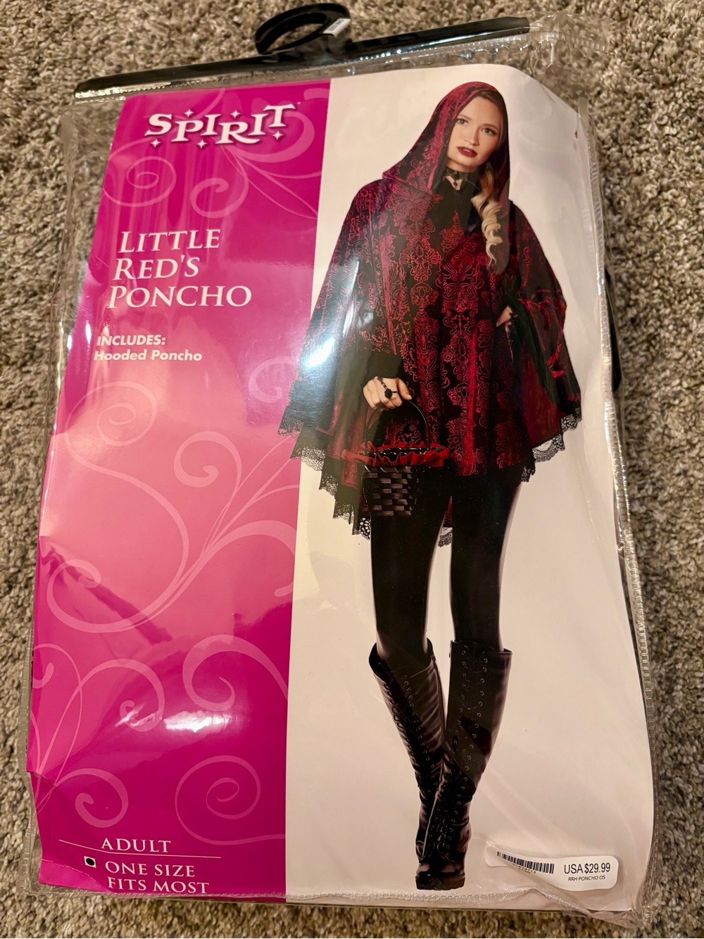 Spirit Little Red's Red Hooded Poncho Halloween Costume
